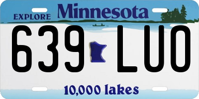 MN license plate 639LUO