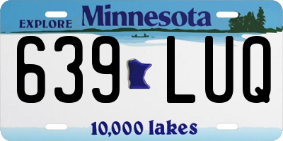 MN license plate 639LUQ