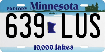 MN license plate 639LUS