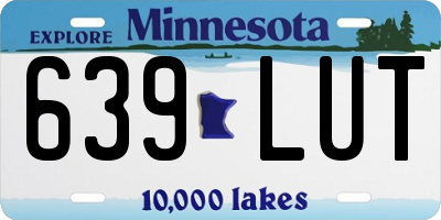 MN license plate 639LUT