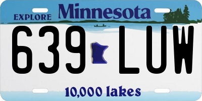 MN license plate 639LUW