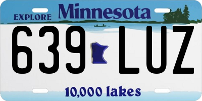 MN license plate 639LUZ