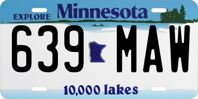 MN license plate 639MAW