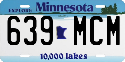 MN license plate 639MCM