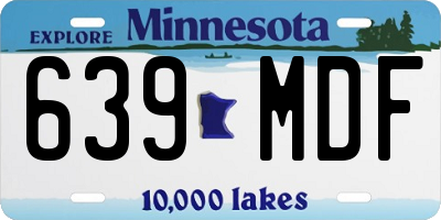 MN license plate 639MDF