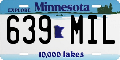 MN license plate 639MIL