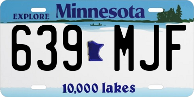 MN license plate 639MJF