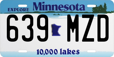 MN license plate 639MZD