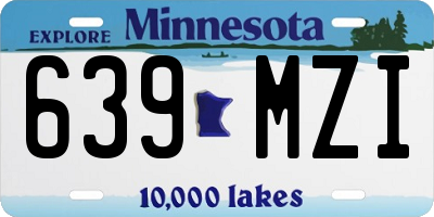 MN license plate 639MZI