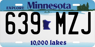 MN license plate 639MZJ