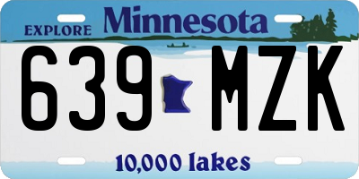 MN license plate 639MZK