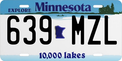 MN license plate 639MZL