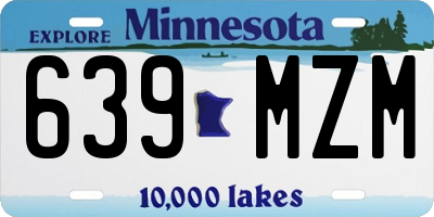 MN license plate 639MZM