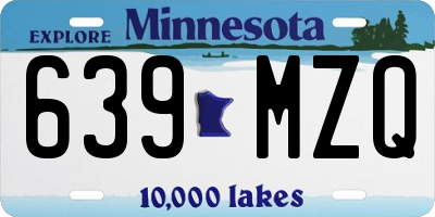 MN license plate 639MZQ