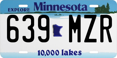 MN license plate 639MZR