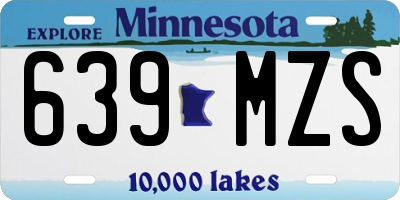 MN license plate 639MZS