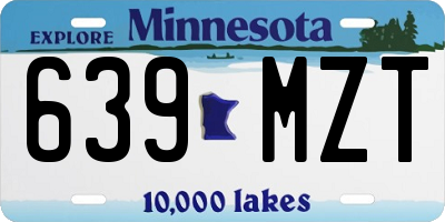 MN license plate 639MZT