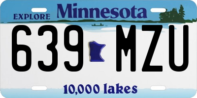 MN license plate 639MZU
