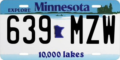 MN license plate 639MZW