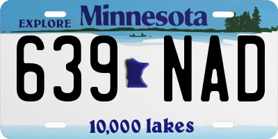MN license plate 639NAD
