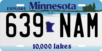 MN license plate 639NAM