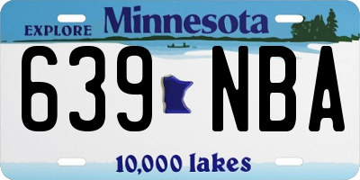 MN license plate 639NBA