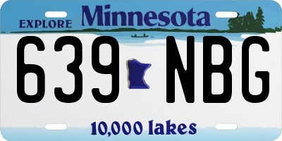 MN license plate 639NBG