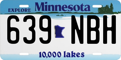 MN license plate 639NBH