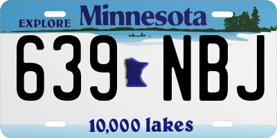 MN license plate 639NBJ