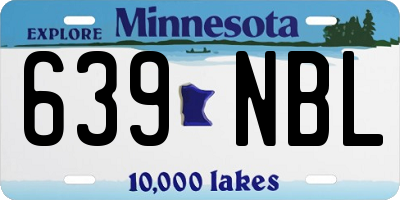 MN license plate 639NBL