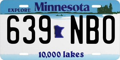MN license plate 639NBO