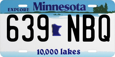 MN license plate 639NBQ