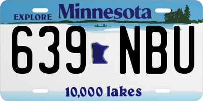 MN license plate 639NBU