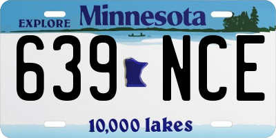 MN license plate 639NCE