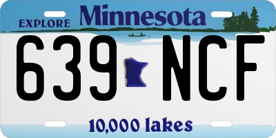 MN license plate 639NCF