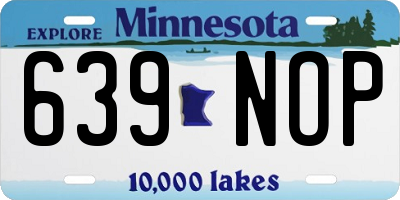 MN license plate 639NOP