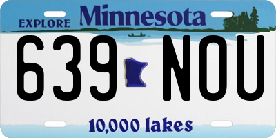 MN license plate 639NOU