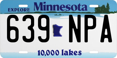 MN license plate 639NPA