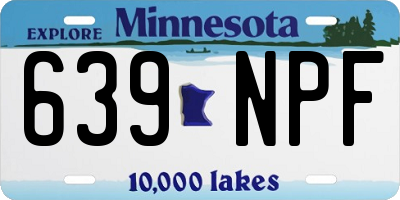 MN license plate 639NPF