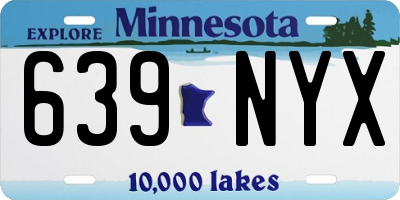 MN license plate 639NYX