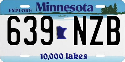 MN license plate 639NZB
