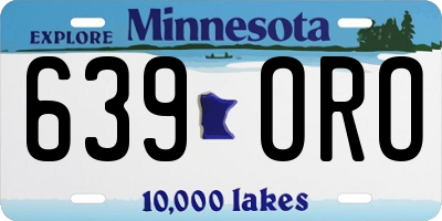 MN license plate 639ORO