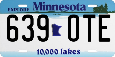 MN license plate 639OTE