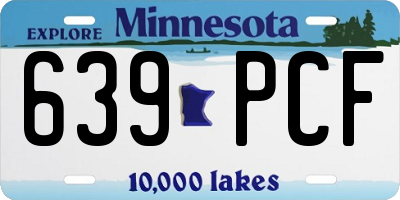 MN license plate 639PCF