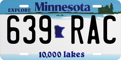 MN license plate 639RAC