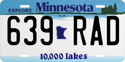 MN license plate 639RAD
