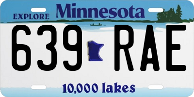 MN license plate 639RAE