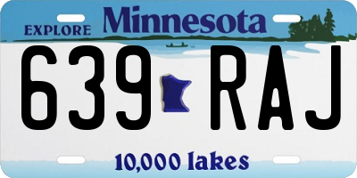 MN license plate 639RAJ