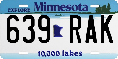 MN license plate 639RAK