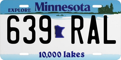 MN license plate 639RAL